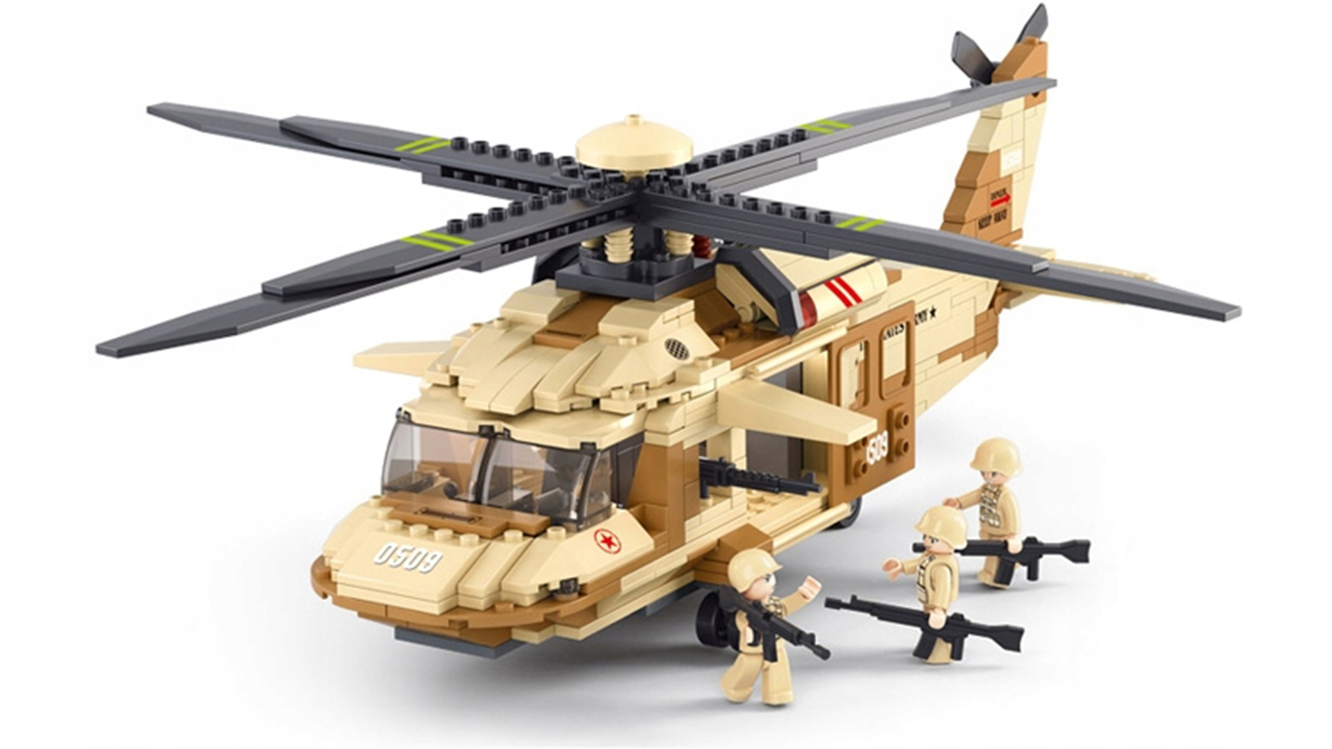 Klocki Wojsko Helikopter Wojskowy TOMDORIX