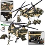 Klocki Helikopter CHINOOK CH-47 Wojskowy Śmigłowiec Transportowy 5 Figurek TOMDORIX