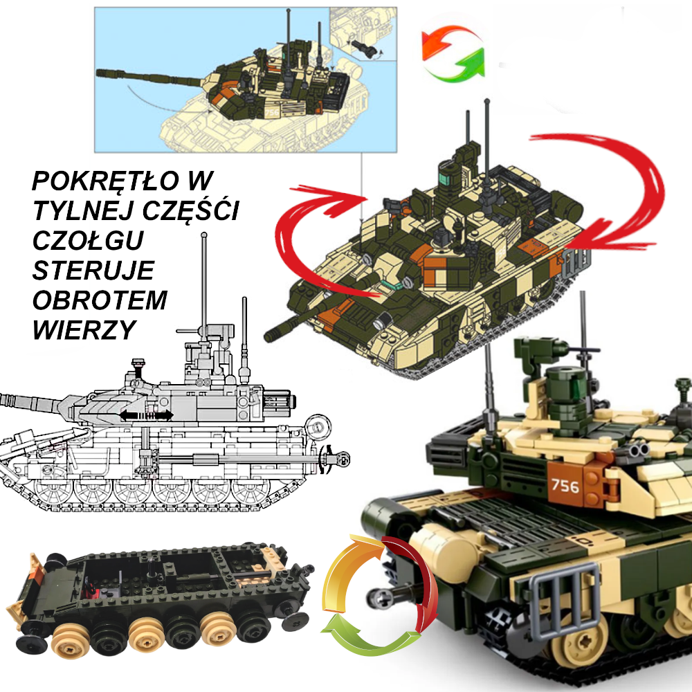 Klocki Wojsko Czołg Rosyjski T-90MS 772el TOMDORIX