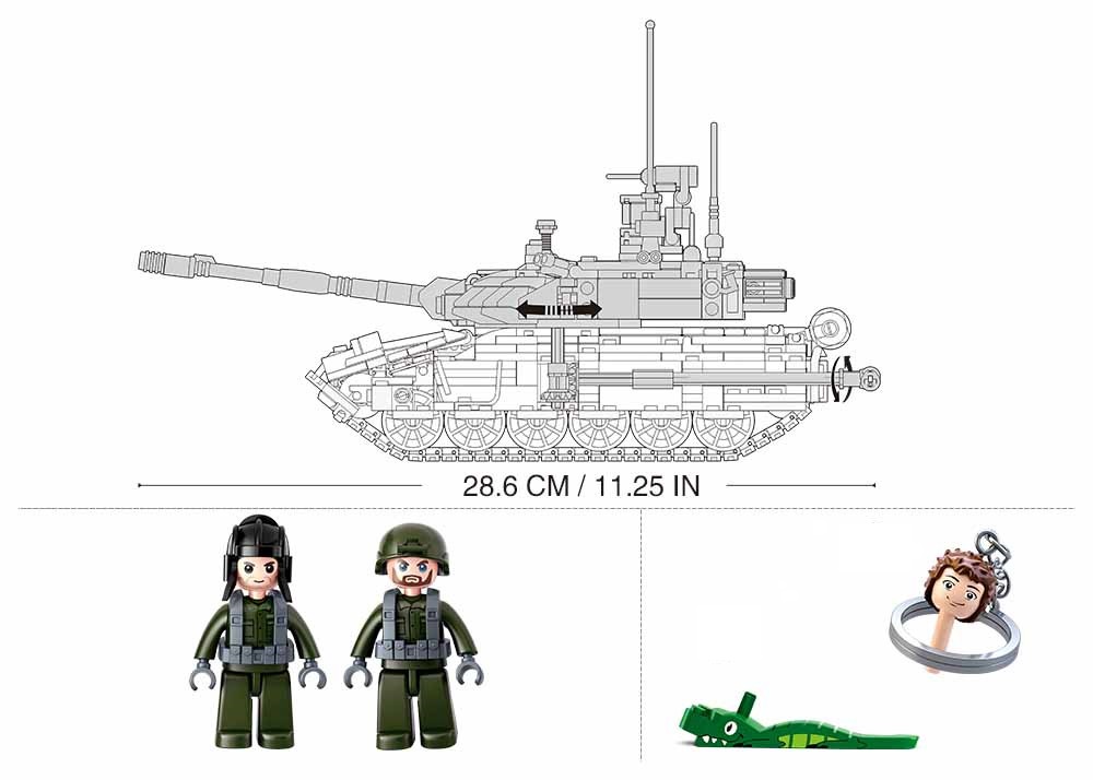Klocki Wojsko Czołg Rosyjski T-90MS 772el TOMDORIX