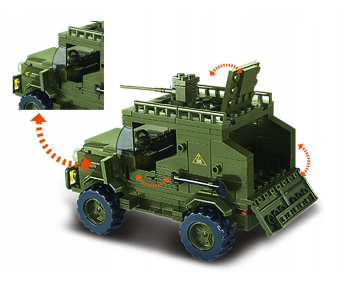 Klocki Wojsko - Wojskowe Pojazdy Czołg + Jeep TOMDORIX