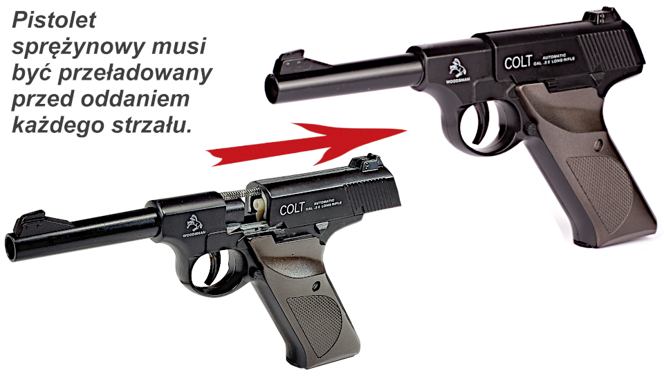Colt Woodsman Pistolet Metalowy, Kulki 6mm Replika ASG
