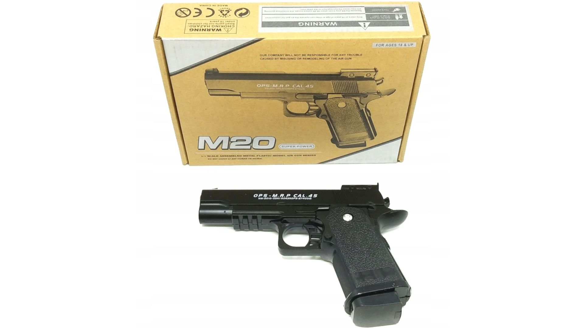 Metalowa Replika ASG Pistoletu Glock 19 GEN 5 Na Kulki 6mm TOMDORIX