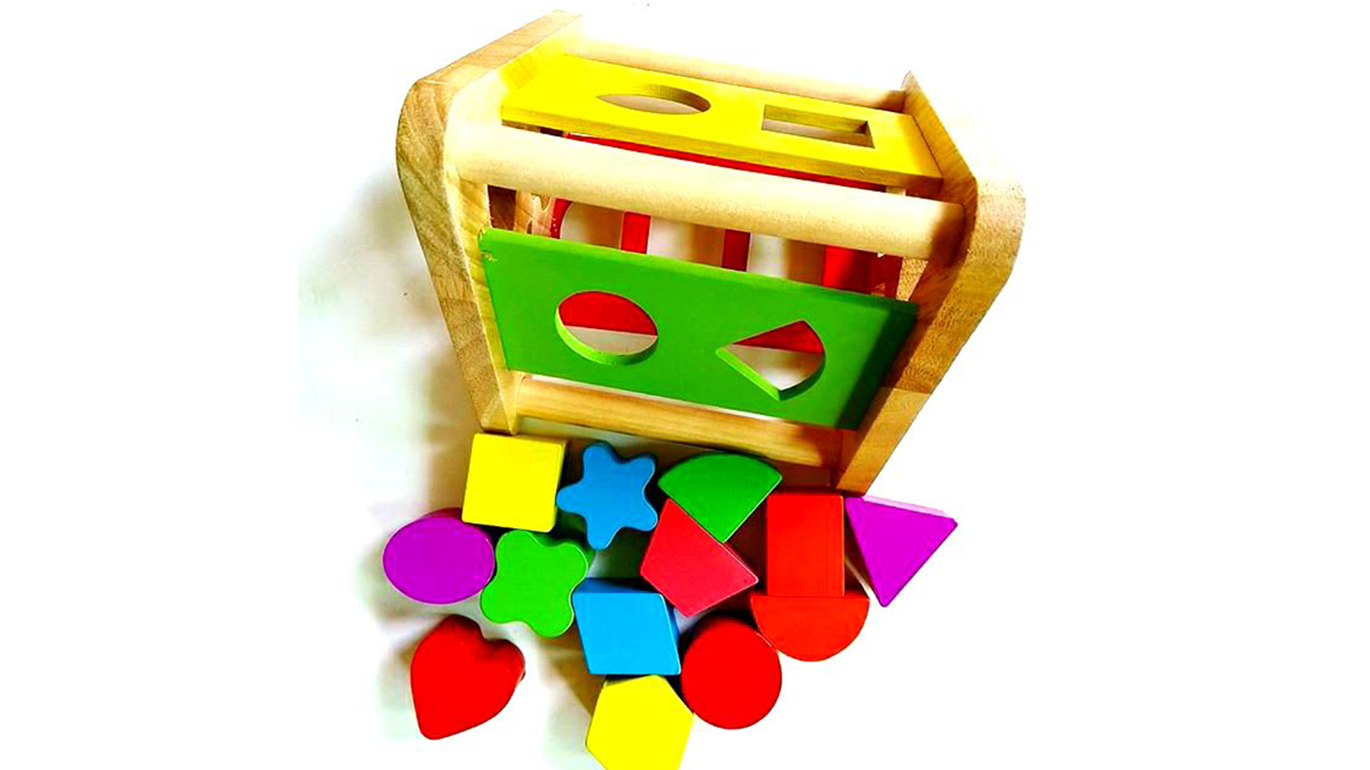 Zabawka Drewniana - Trójkątny Sorter Nauka Rozpoznawania Kształtów i Kolorów TOMDORIX