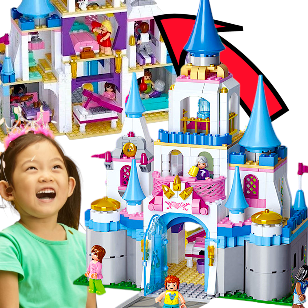 Klocki Zamek Disney Princess Lodowy Pałac Elzy, Kopciuszka Dla Dziewczynki TOMDORIX