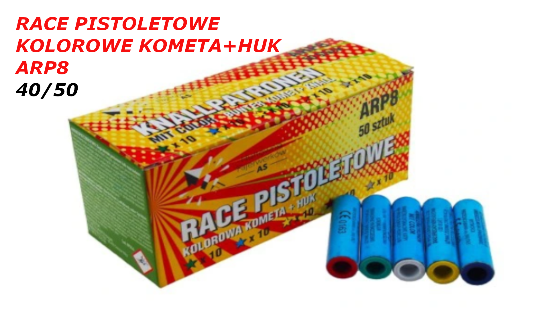 Race Pistoletowe Knallpatronen Mix Kolor+ Huk ARP8 do Pistolet Hukowy START 2 TOMDORIX