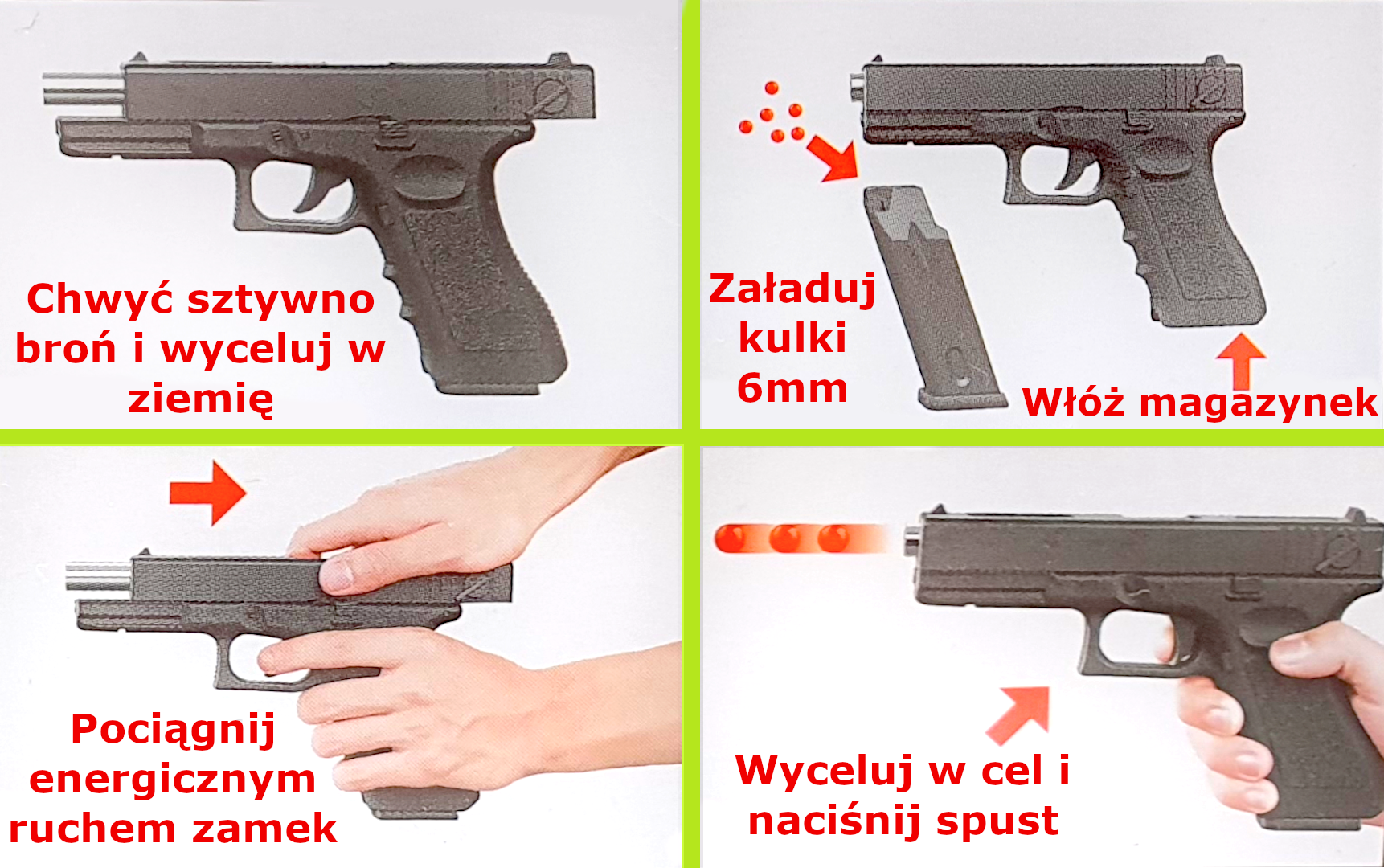 GLOCK 17 GEN. 4 Policyjny Pistolet Na Kulki 6mm instrukcja TOMDORIX