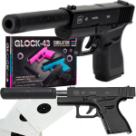 GLOCK 43 Pistolet Metalowy Na Kulki 6mm z Tłumnikiem TOMDORIX