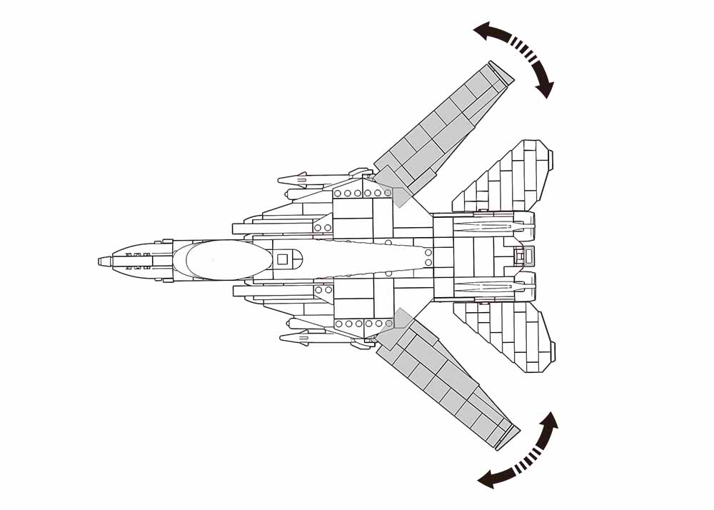 Klocki Myśliwiec Grumman F-14 Tomkat Samolot Wojsko Tomdorix