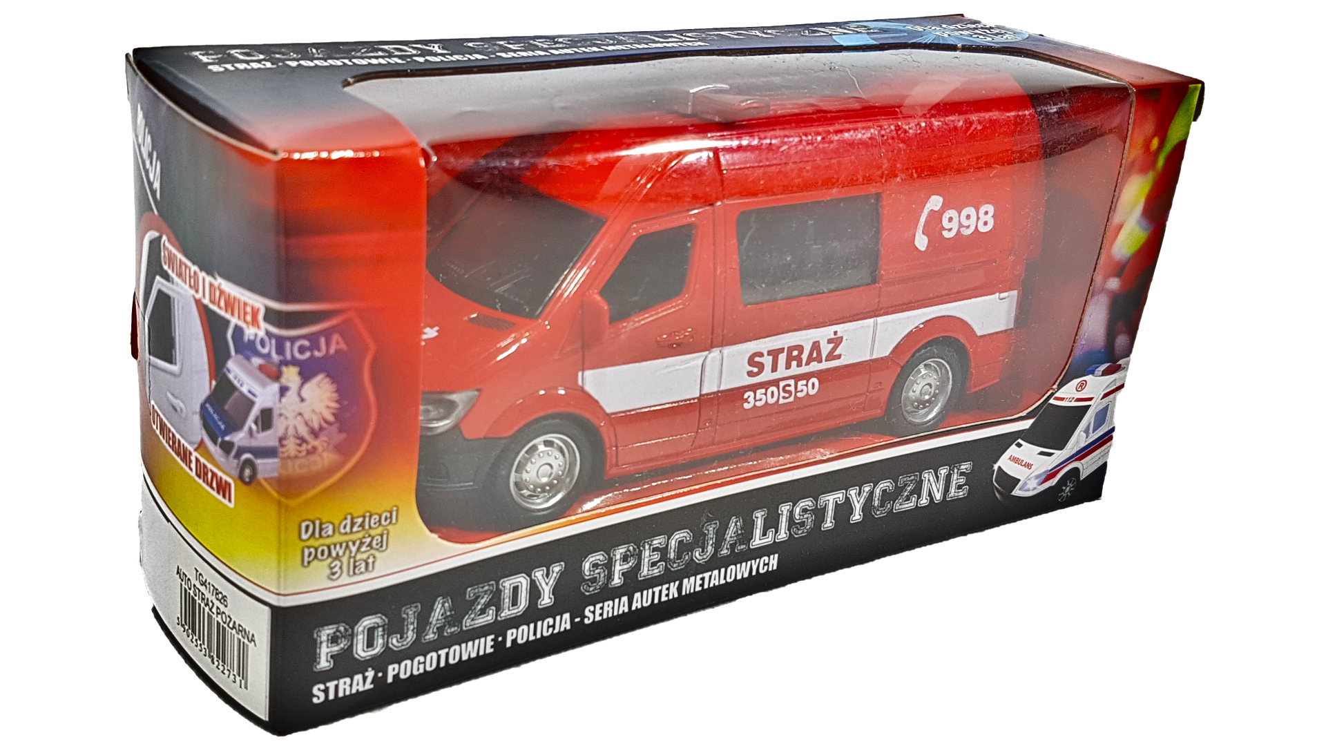 Straż Pożarna Bus, Pojazd Specjalny Napęd+ Światło+ Dźwięk Mercedes Sprinter