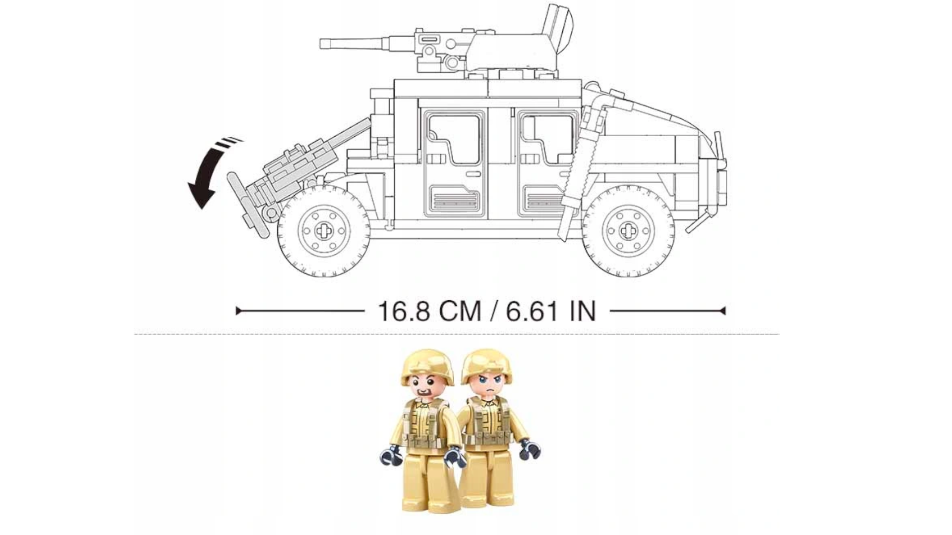 Klocki Jeep HAMER Hummer H2 Wojsko Armia TOMDORIX
