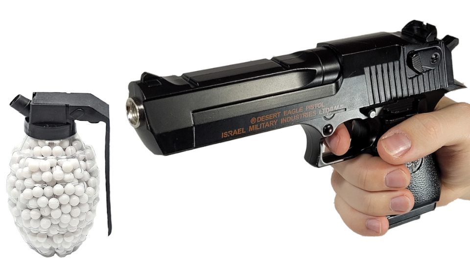 Desert Eagle Pistolet Metalowy Na Kulki 6mm. FULL Metal +Granat TOMDORIX