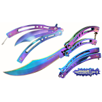 Nóż Motylkowy, Tęcza Rainbow Ostry Butterfly, Fade Cs Tomdorix