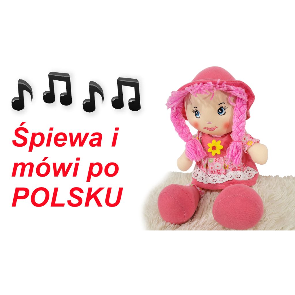 Lalka ZUZIA Przytulanka Szmacianka Mówi, Śpiewa Po Polsku 35cm. Tomdorix