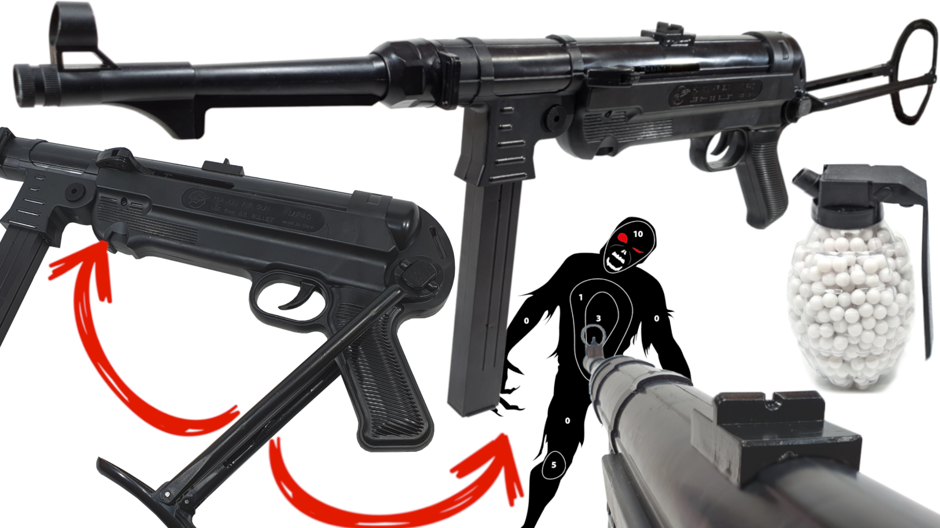 MP-40 SCHMEISSER Replika Pistolet Maszynowy Na Kulki 6mm Karabin ASG TOMDORIX