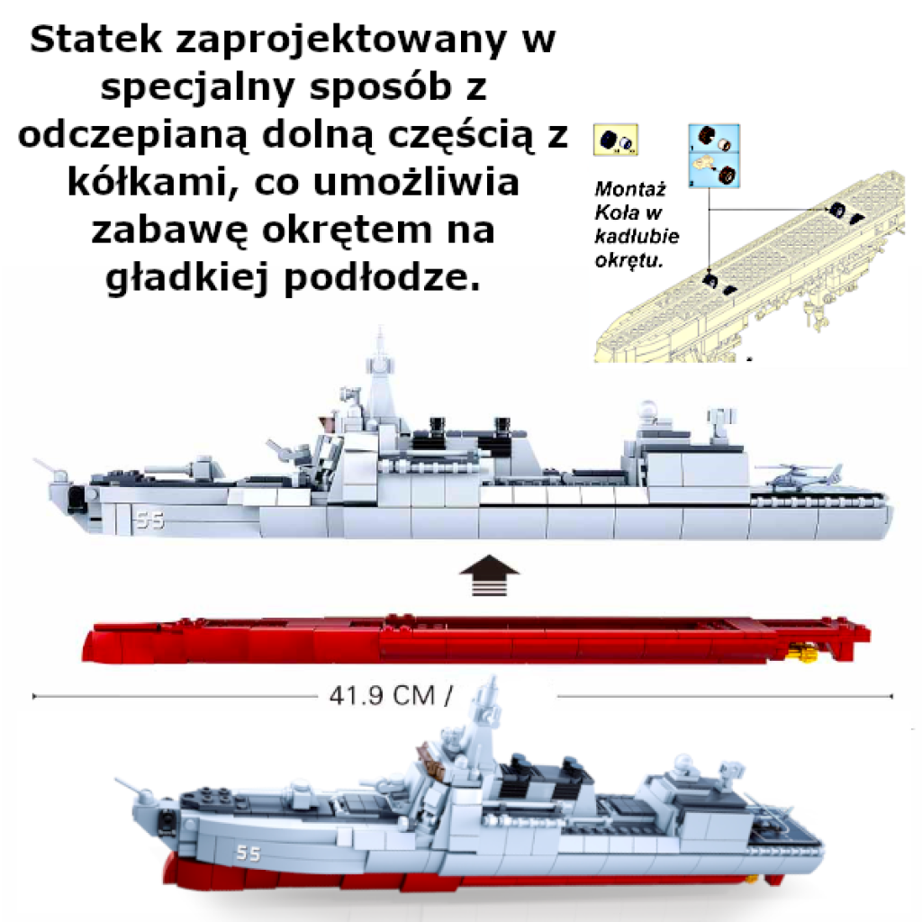 Klocki Statek NISZCZYCIEL Okręgów Podwodnych Tomdorix