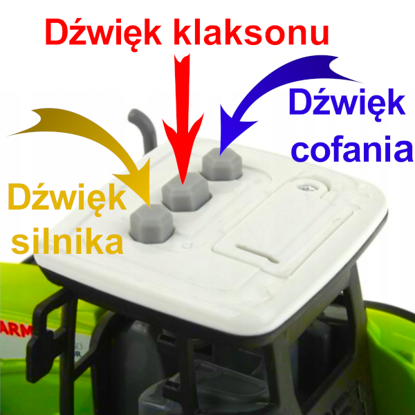 Duży Traktor Ciągnik z Drewnem Na Baterie Światło/Dźwięk TOMDORIX