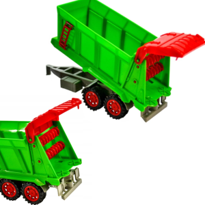 Zestaw Farmerski 3w1 Traktor Z Napędem + Przyczepa Do Drewna, Pług, Rozrzutnik Obornika TOMDORIX
