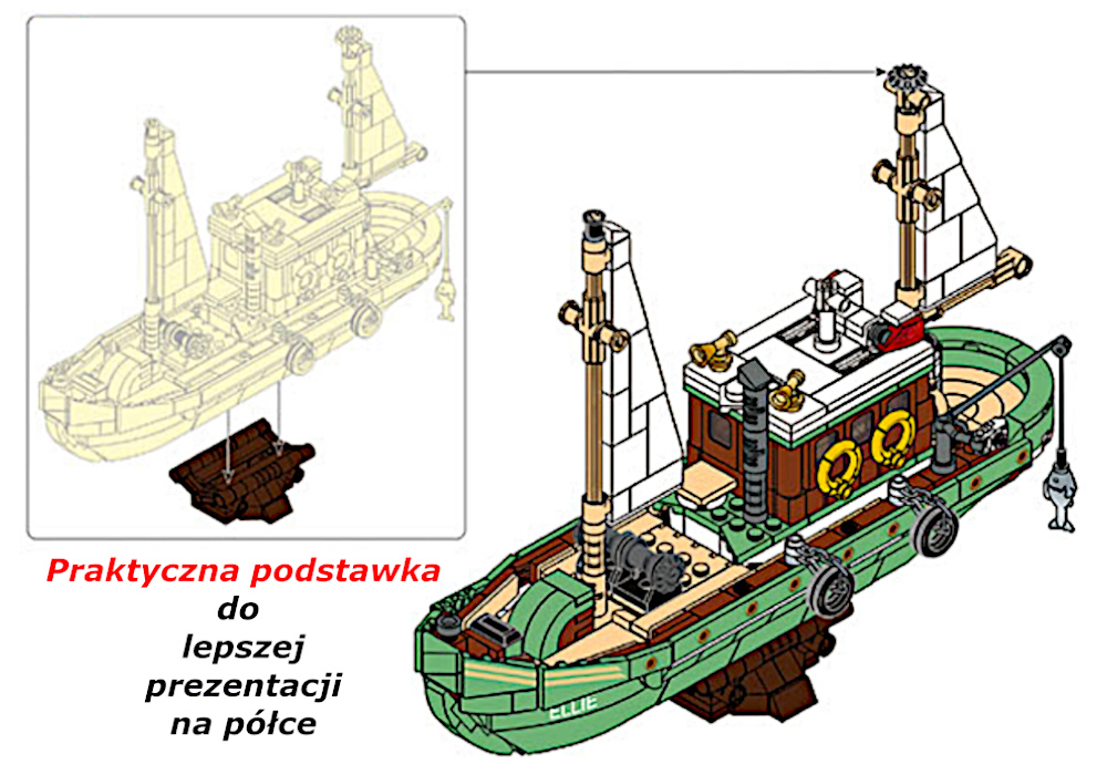 Klocki KUTER RYBACKI Łódź Wędkarska Statek Figurki Tomdorix