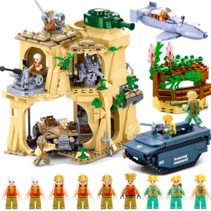 Klocki Wojsko Bitwa o IWO JIMĘ + Barka Desantowa LCVP 1027el. TOMDORIX