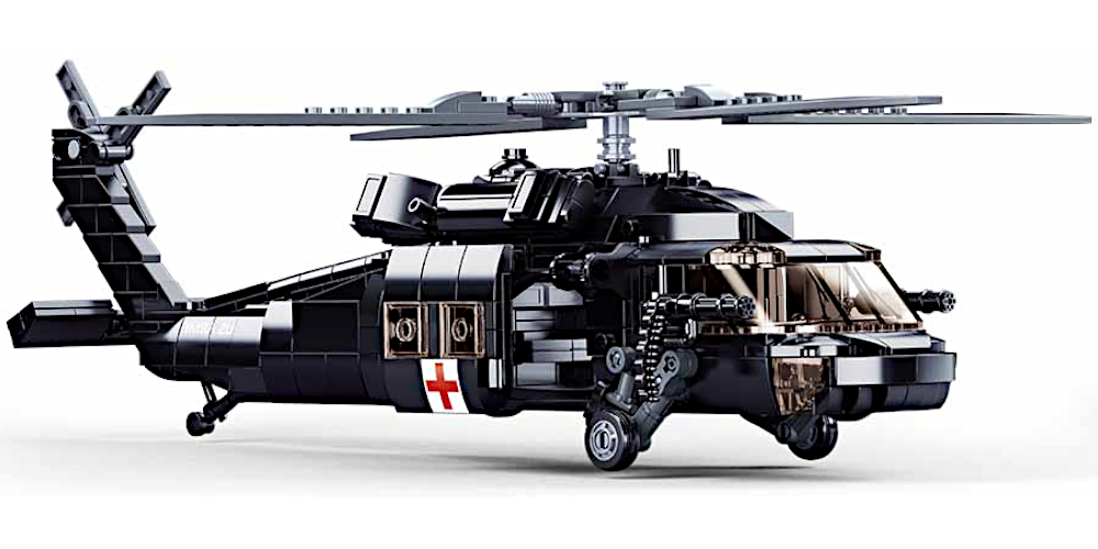 Klocki Helikopter H-60 Black Hawk Śmigłowiec Karetka Tomdorix