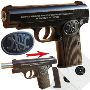 BROWNING Pistolet Metalowy Na Kulki Replika ASG+ tarcze Tomdorix