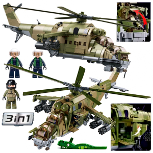 Klocki wojsko HELIKOPTER MI24S Rosyjski Śmigłowiec Szturmowy Tomdorix