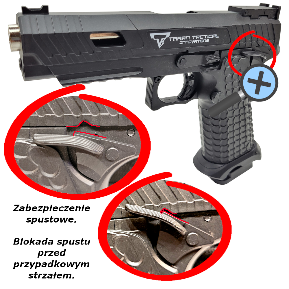 Pistolet COMBAT MASTER na kulki ASG Imitacja Broni AIRSOFT GUN 6mm+Granat 800 szt. Tomdorix