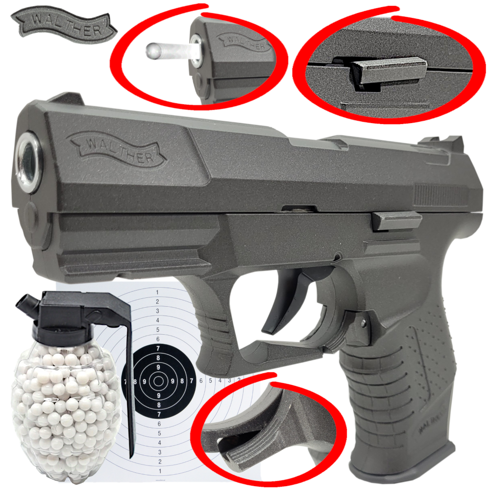 Pistolet WALTHER P99 Replika Air Soft Gun FULL METAL + GRANAT 800szt. Kulek Tomdorix
