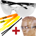 Okulary Strzeleckie ASG Wojskowe Przeźroczyste Gogle Taktyczne Filtr UV + Smycz