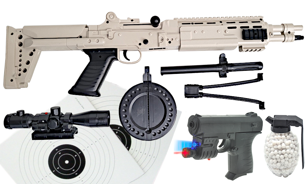 Karabin AK-12 Snajperka Na Kulki +Pistolet Laser +Kulki Granat Tomdorix