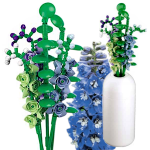 Klocki Wieczne Kwiaty Ostróżka Pacific Blue Bird Bukiet PUZZLE 3D w Wazonie Tomdorix