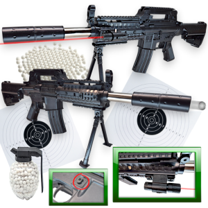 Karabin M4A1 AMERYKAŃSKI na kulki replika SNAJPERKA ASG+ Laser+ Granat Tomdorix