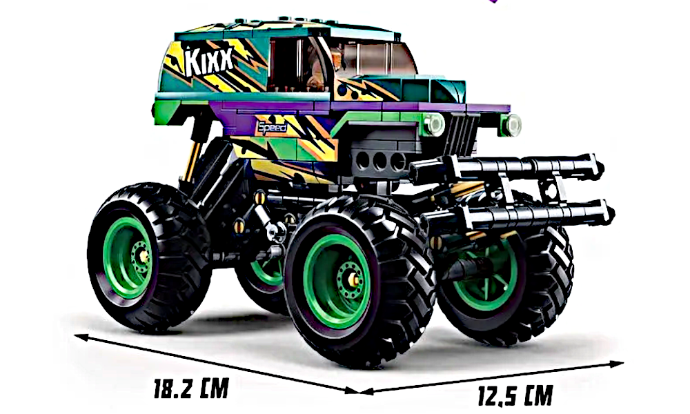 Klocki Auto Terenowe MONSTER JEEP OFF ROAD z napędem PULL BACK, Figurka Tomdorix