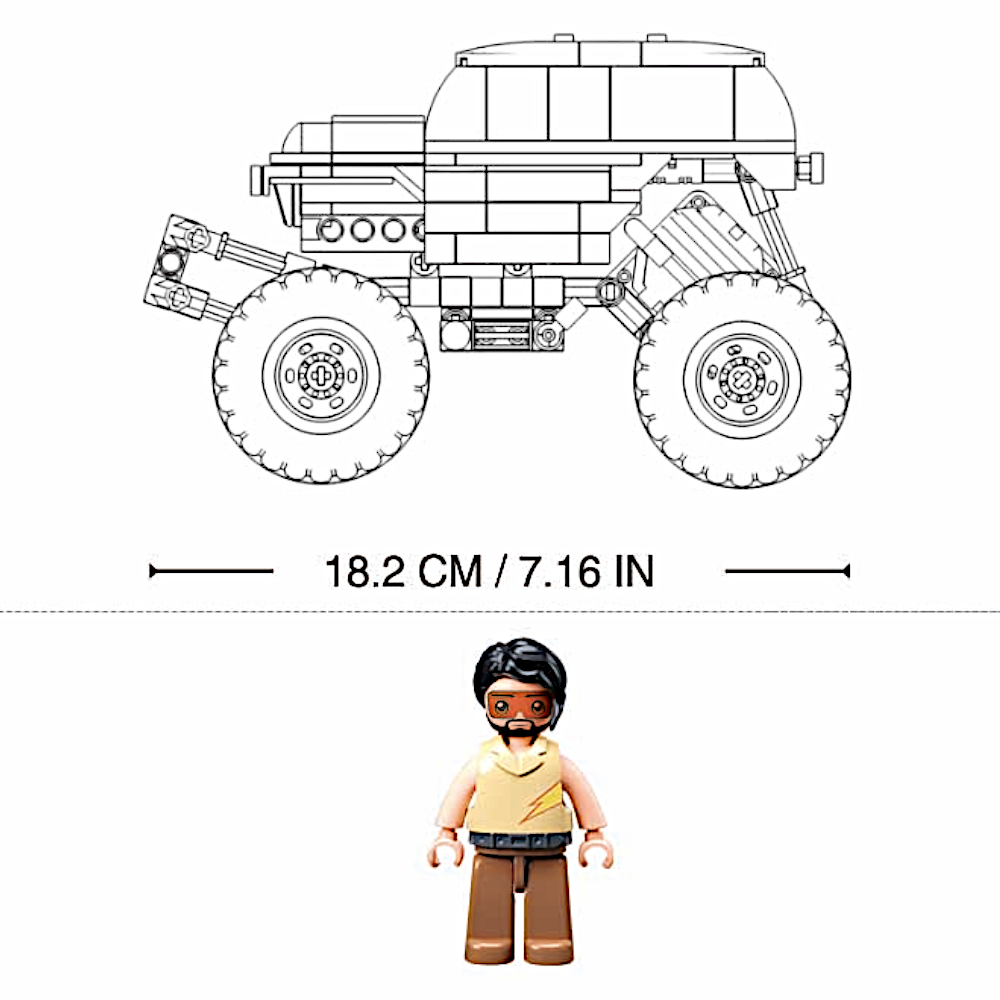 Klocki Auto Terenowe MONSTER JEEP OFF ROAD z napędem PULL BACK, Figurka Tomdorix