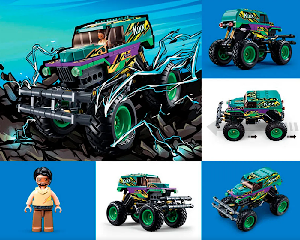 Klocki Auto Terenowe MONSTER JEEP OFF ROAD z napędem PULL BACK, Figurka Tomdorix