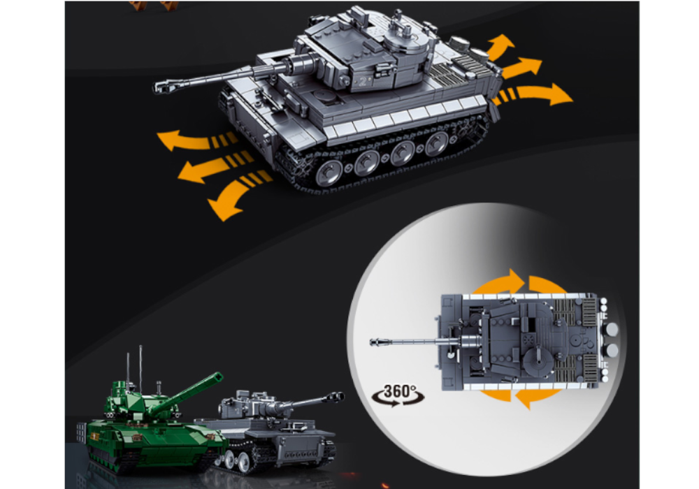 Klocki Czołg TYGRYS PANZERKAMPFWAGEN zdalnie sterowany RC Wojsko Armia Tomdorix