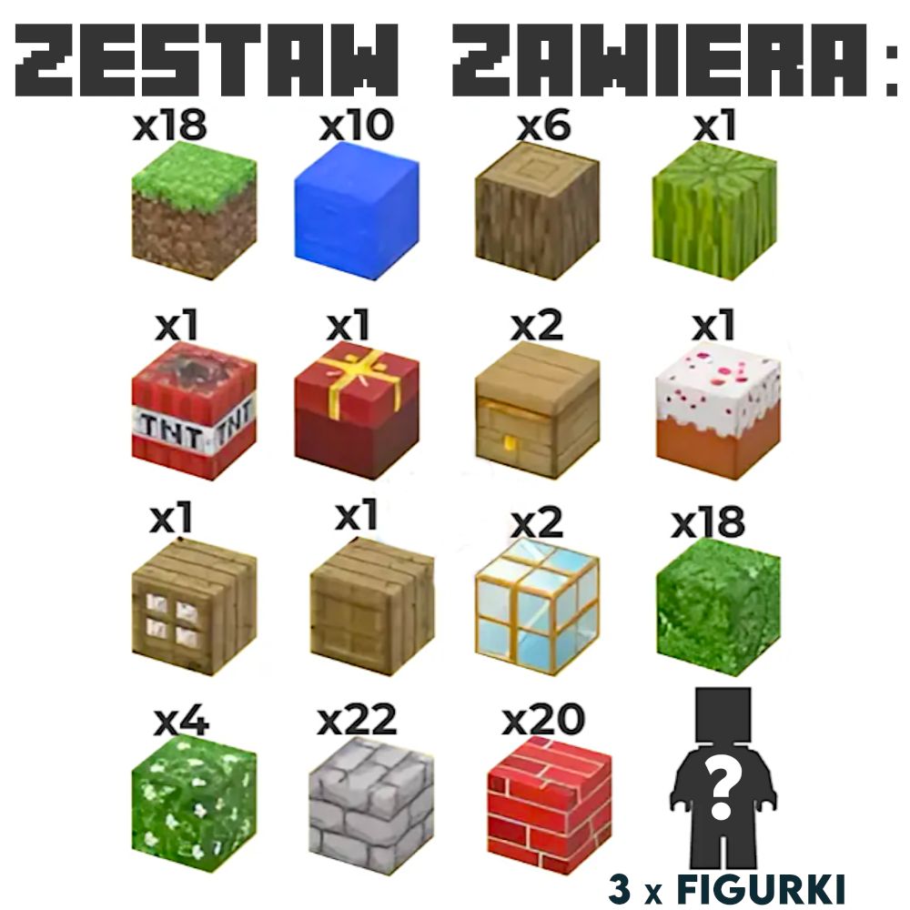Klocki MINECRAFT Magnetyczne Sześciany Piksele Dom Z Drzewami 108el + 3 Ludziki TOMDORIX Klocki MINECRAFT Magnetyczne Sześciany Piksele Dom Z Drzewami 108el + 3 Ludziki TOMDORIX