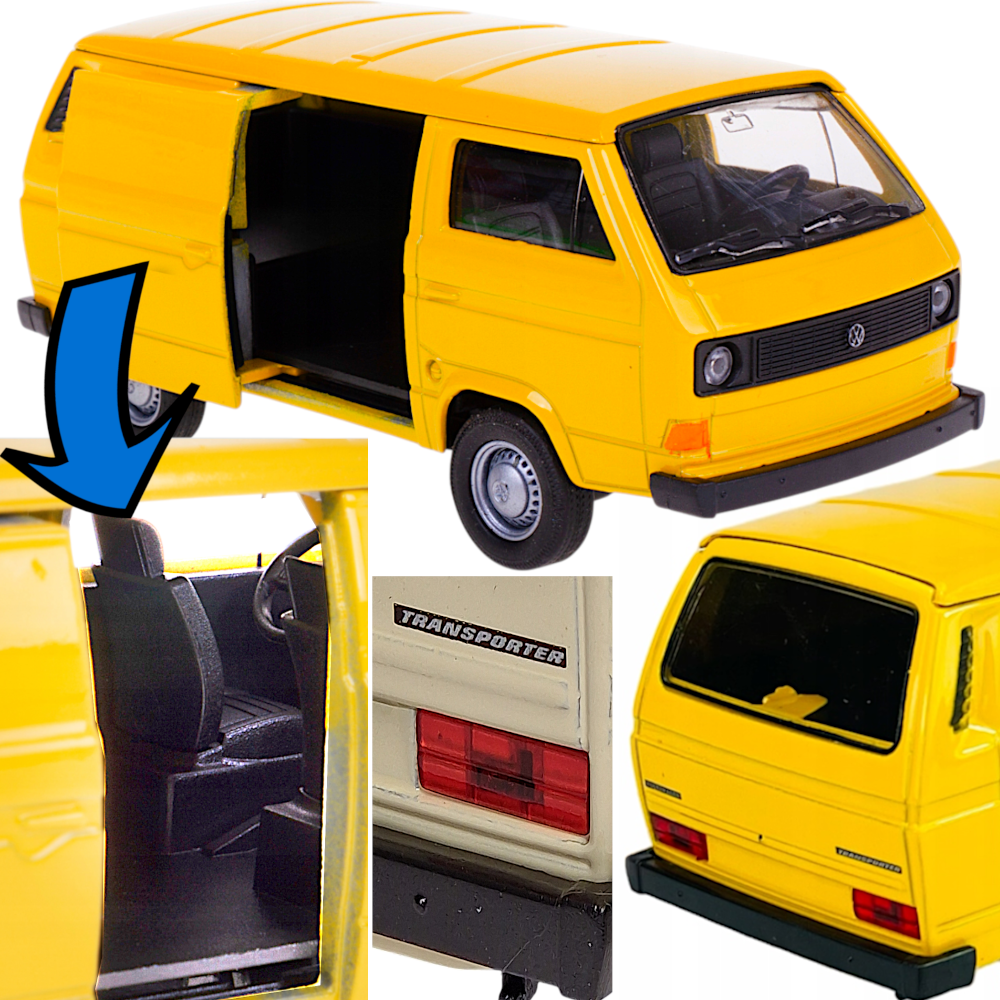 Auto VW Volkswagen T3 Van Bus Model Metalowy Różne Kolory Welly 134 Legenda PRL TOMDORIX