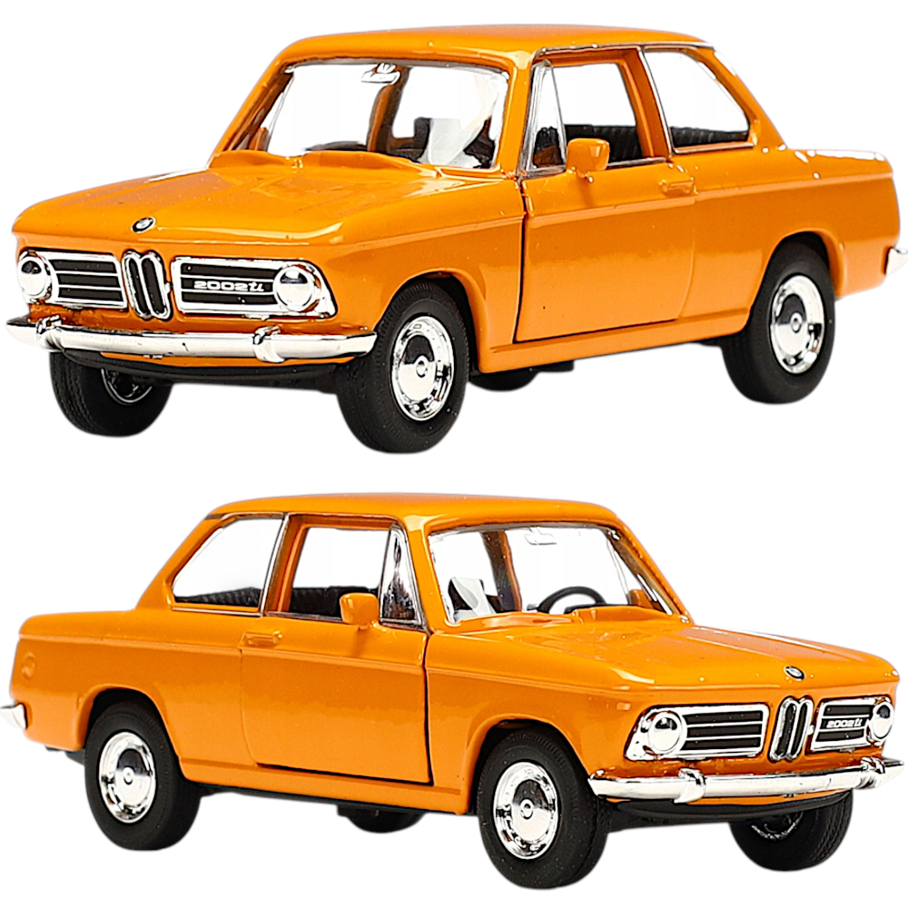 Auto BMW 2002 ti Pomarańczowy Model Metalowy Welly Otwierane Drzwi TOMDORIX