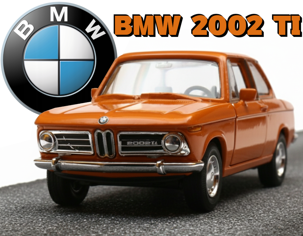 Auto BMW 2002 ti Pomarańczowy Model Metalowy Welly Otwierane Drzwi TOMDORIX