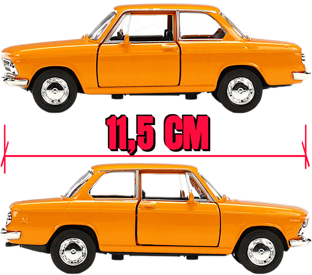 Auto BMW 2002 ti Pomarańczowy Model Metalowy Welly Otwierane Drzwi TOMDORIX
