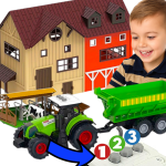 Duża Farma Zestaw Stodoła +Traktor Przyczepa +Maszyny Rolnicze +Zwierzęta TOMDORIX
