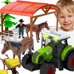 Mega Farma Gospodarstwo Stodoła Obora Wybieg Dla Konii + Traktor + Akcesoria TOMDORIX