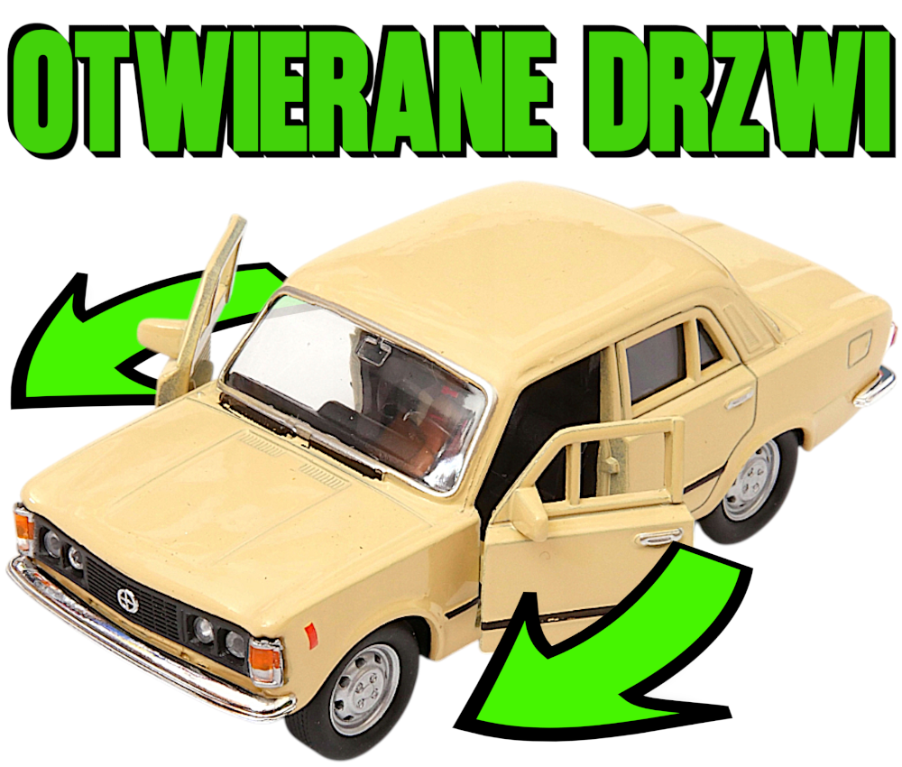Polski DUŻY FIAT 125p Samochód Auto Model Metalowy Welly Legenda PRL TOMDORIX