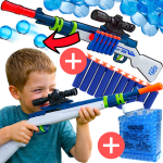 Duży Karabin Myśliwski Sztucer Na Kulki Żelowe Wyrzutnia NERF + 10szt Strzałki TOMDORIX