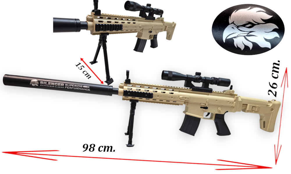 Ogromny Karabin Snajperski SCAR Na Kulki 96 cm Pistolet Granat 2 Tarcze Tomdorix