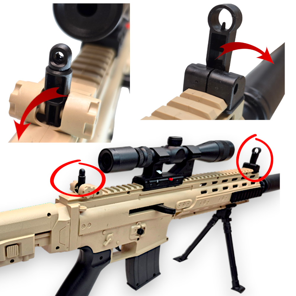 Ogromny Karabin Snajperski SCAR Na Kulki 96 cm Pistolet Granat 2 Tarcze Tomdorix