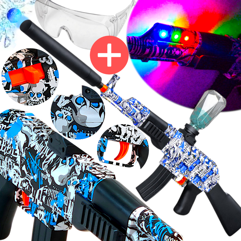 Karabin AK-47 Automat Na Kulki Naboje Żelowe Wodne Orbeez Świecący Zestaw XXL TOMDORIX