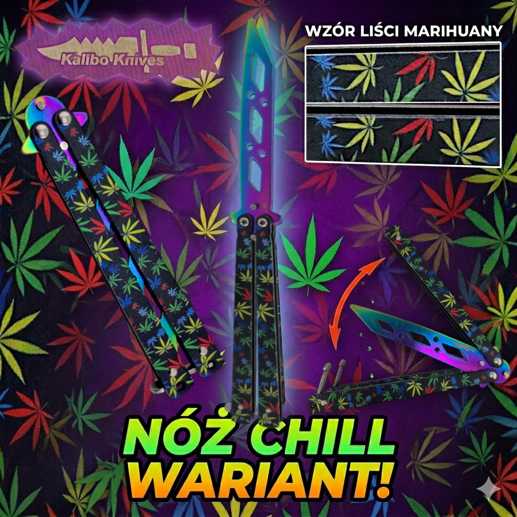 Motylek Nóż Treningowy Składany Tępy BEZPIECZNY zioło Tomdorix